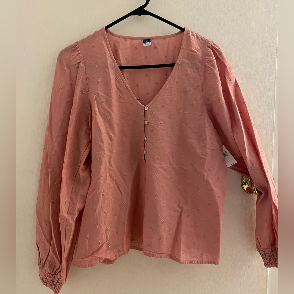 Old Navy Dusty Pink V-Neck Blouse